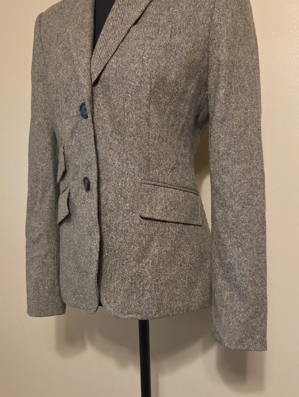 J. Crew 100% Wool Womens Classic Elbow Patch Tweed Blazer Jacket Academia Size 4